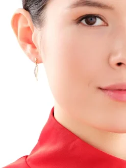 Kolczyki z żółtego złota z diamentami - 0,02 ct - próba 375