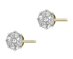 Kolczyki z żółtego złota z diamentami - 1,01 ct - próba 585