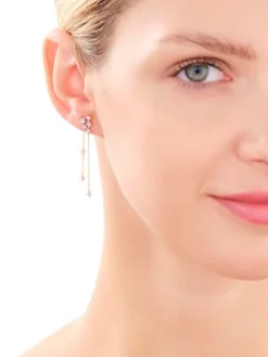 Kolczyki z żółtego złota z diamentami - 0,06 ct - próba 375