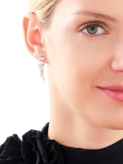 Kolczyki z żółtego złota z diamentami - 0,41 ct - próba 585