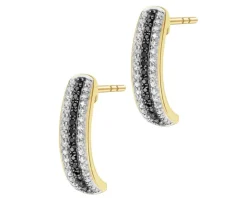 Kolczyki z żółtego złota z diamentami - 0,20 ct - próba 585