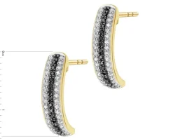 Kolczyki z żółtego złota z diamentami - 0,20 ct - próba 585