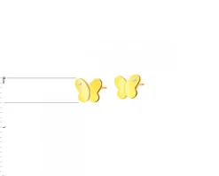 Kolczyki z żółtego złota z diamentami - motyle - 0,004 ct - próba 375