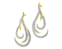 Kolczyki z żółtego złota z diamentami - 0,87 ct - próba 585