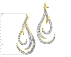 Kolczyki z żółtego złota z diamentami - 0,87 ct - próba 585