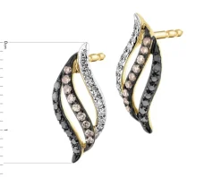 Kolczyki z żółtego złota z diamentami - 0,17 ct - próba 585