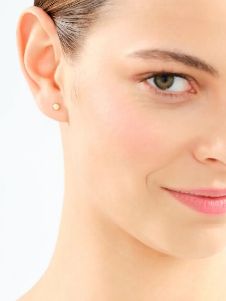 Kolczyki z żółtego złota z diamentami - 0,006 ct - próba 375