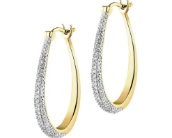 Kolczyki z żółtego złota z diamentami - koła - 0,30 ct - próba 585