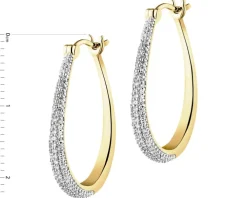 Kolczyki z żółtego złota z diamentami - koła - 0,30 ct - próba 585