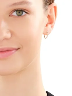 Kolczyki z żółtego złota z diamentami - 0,15 ct - próba 585