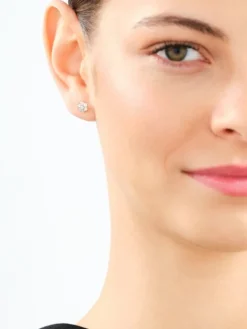 Kolczyki z żółtego  złota z diamentami - 0,04 ct - próba 375