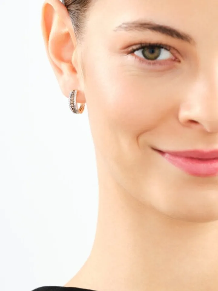 Kolczyki z żółtego złota z diamentami - koła - 0,71 ct - próba 585