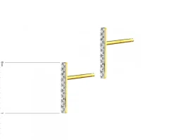 Kolczyki z żółtego złota z diamentami - 0,05 ct - próba 375