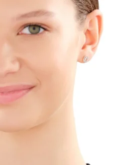 Kolczyki z żółtego złota z diamentami i akwamarynami - próba 585