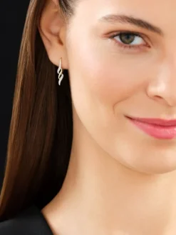 Kolczyki z żółtego złota z diamentami - 0,10 ct - próba 585