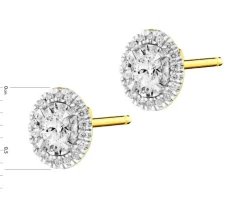 Kolczyki z żółtego złota z diamentami - 0,30 ct - próba 585