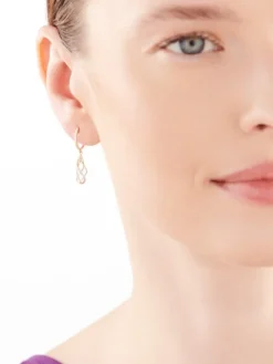 Kolczyki z żółtego złota z diamentami - 0,05 ct - próba 375