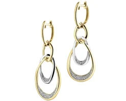 Kolczyki z żółtego złota z diamentami - 0,16 ct - próba 585