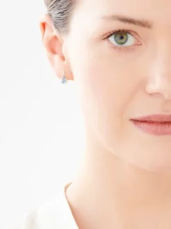 Kolczyki z żółtego złota z diamentami i topazami - próba 585