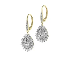 Kolczyki z żółtego złota z diamentami - 1,74 ct - próba 585