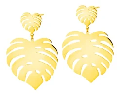 Kolczyki ze stali szlachetnej - monstera