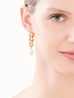 Kolczyki ze stali szlachetnej z perłami