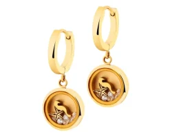 Kolczyki ze stali szlachetnej z cyrkoniami i szklanymi detalami - rozgwiazda, konik morski, wakacje