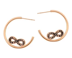 Kolczyki ze stali szlachetnej z markasytami - nieskończoność