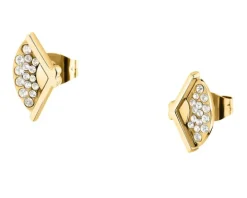 Kolczyki ze stali szlachetnej z cyrkoniami - wachlarze, Karl Lagerfeld