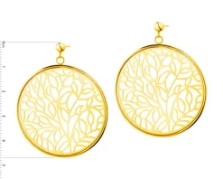 Kolczyki ze stali szlachetnej - koła, liście