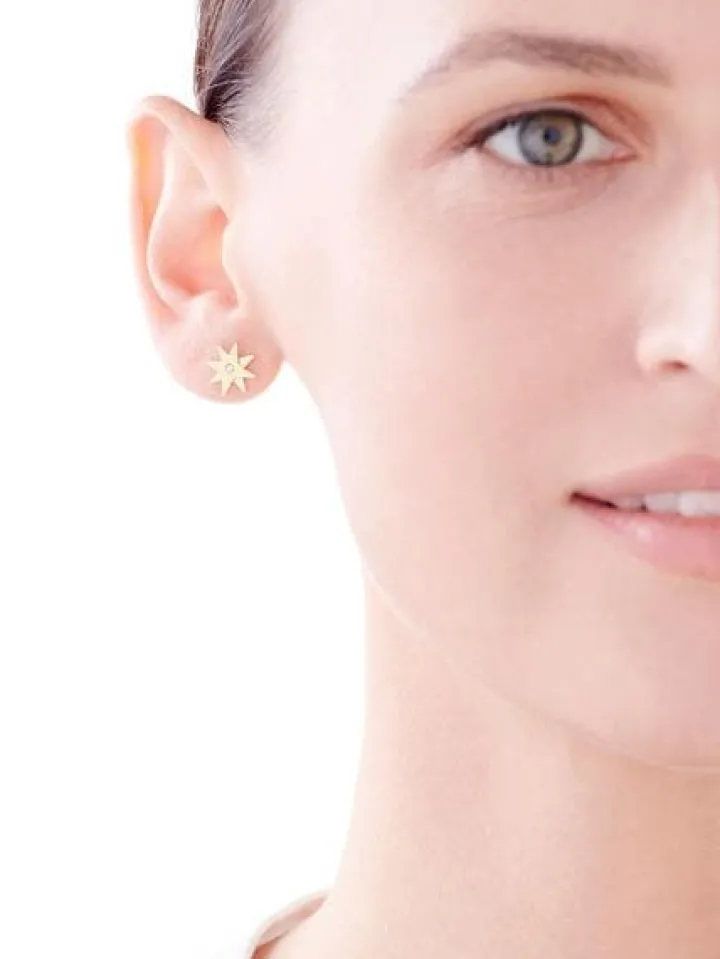 Kolczyki ze stali szlachetnej z kryształem - gwiazdy