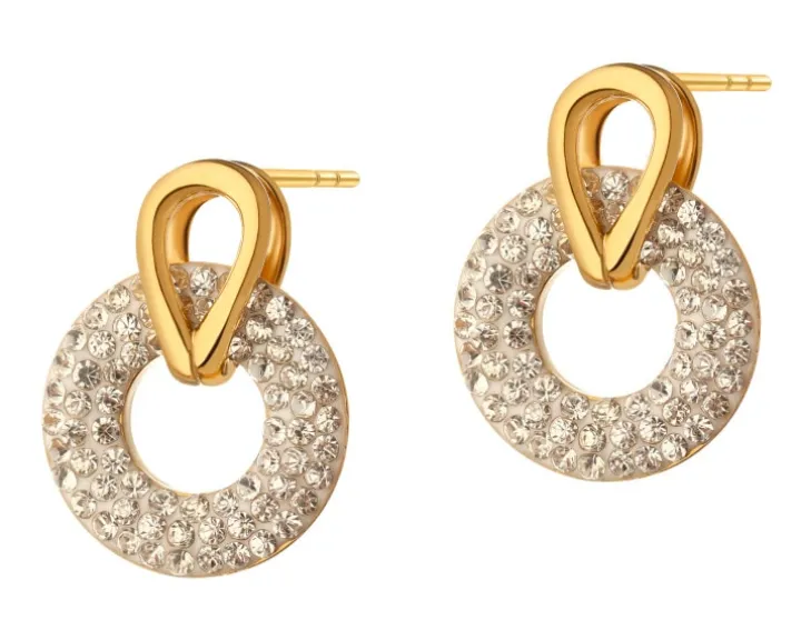 Kolczyki ze stali szlachetnej z kryształami