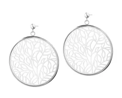 Kolczyki ze stali szlachetnej - koła, liście