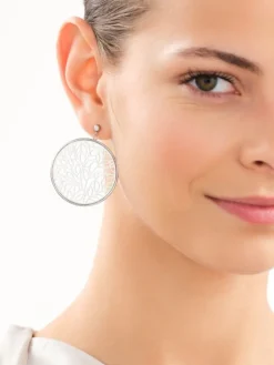 Kolczyki ze stali szlachetnej - koła, liście