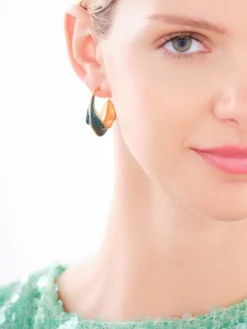 Kolczyki ze stali szlachetnej z emalią