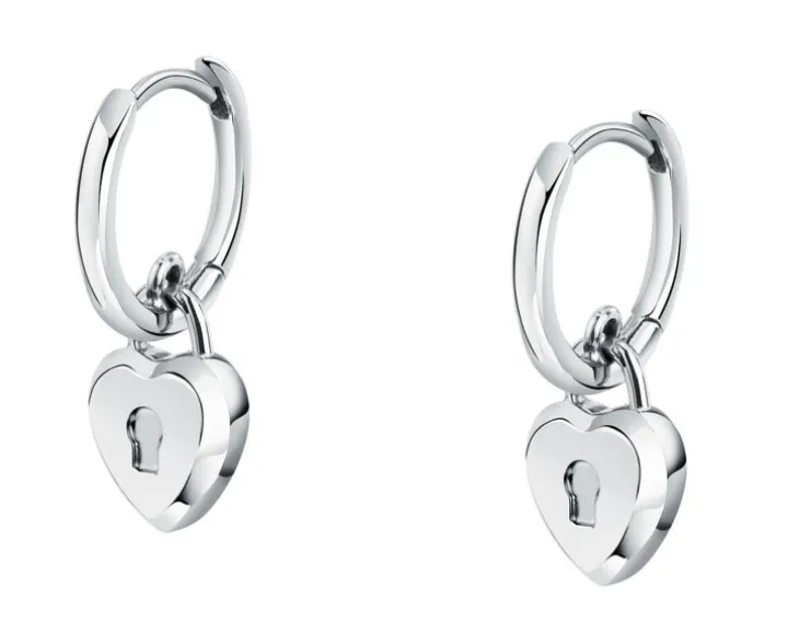 Kolczyki ze stali szlachetnej - serca, Karl Lagerfeld