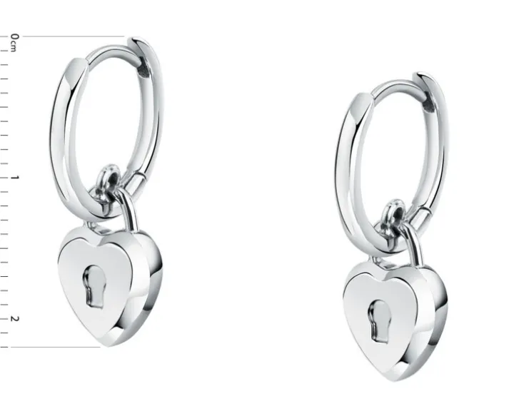 Kolczyki ze stali szlachetnej - serca, Karl Lagerfeld