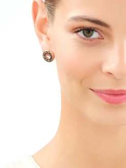 Kolczyki ze stali szlachetnej z markasytami - koła