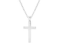 Krzyż - zawieszka srebrna i łańcuszek - komplet