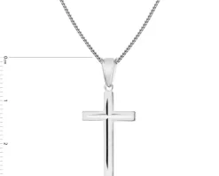 Krzyż - zawieszka srebrna i łańcuszek - komplet