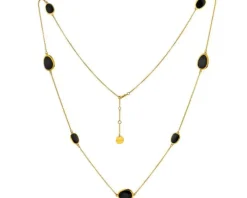 Naszyjnik pozłacany z detalami z masy żywicznej