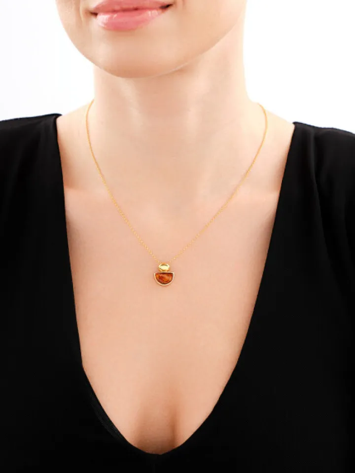 Naszyjnik srebrna z bursztynem