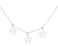 Naszyjnik srebrny - gwiazdy