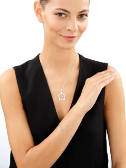 Naszyjnik srebrny - gwiazdy