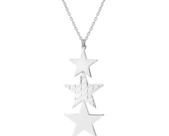 Naszyjnik srebrny - gwiazdy