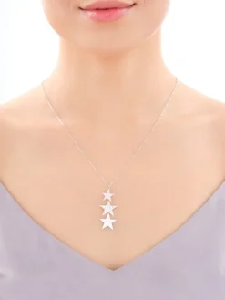 Naszyjnik srebrny - gwiazdy