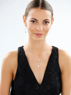 Naszyjnik srebrny - gwiazdy, koło