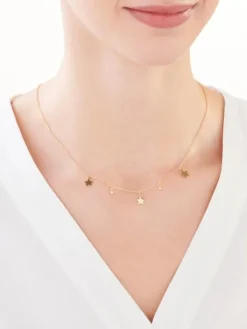 Naszyjnik srebrny - gwiazdy, kulki