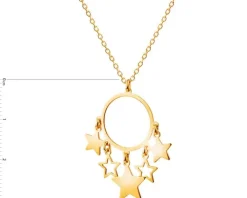 Naszyjnik srebrny - gwiazdy, koło