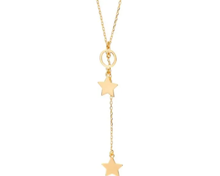 Naszyjnik srebrny - gwiazdy, koło